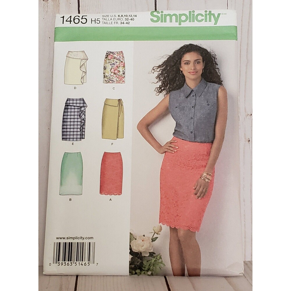 Misses Form Fitting Skirt In Two Lengths Sewing Pattern Simplicity 1465